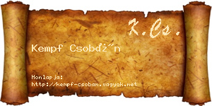 Kempf Csobán névjegykártya