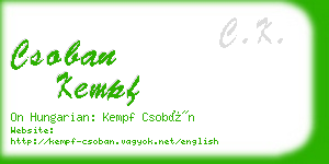 csoban kempf business card